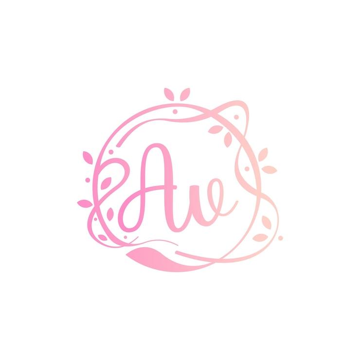 Vecteur un v vector de beauté logo initial logo d'écriture manuscrite de signature initiale mode de mariage jowerly