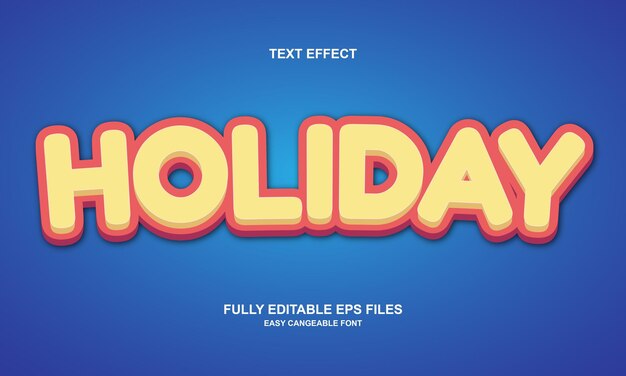 Vacances à effet de texte modifiable