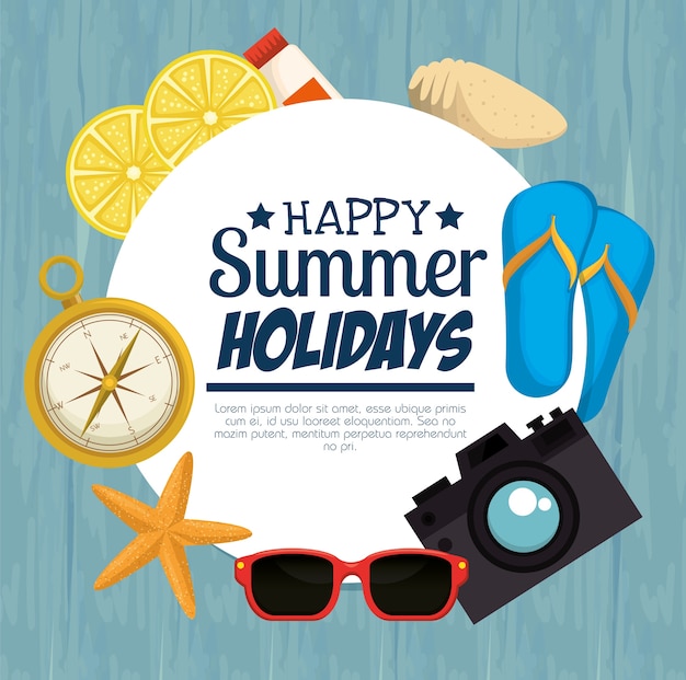 vacances d&#39;été définies icônes vector illustration design