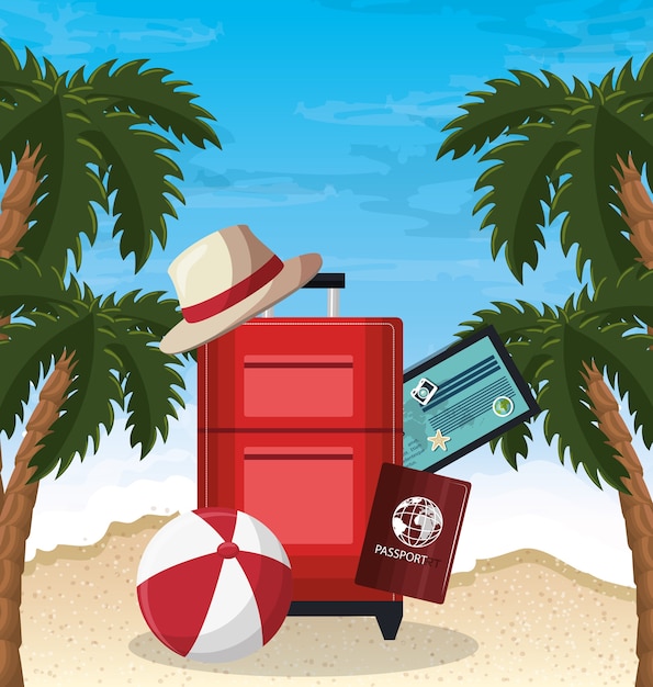 Vacances d&#39;été définies icônes