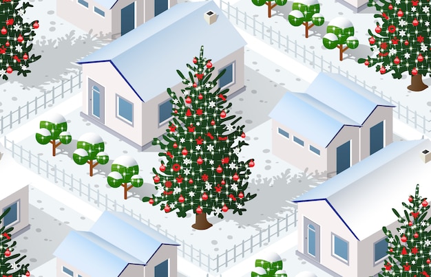 Vacances Graphiques De La Ville D'hiver De Noël