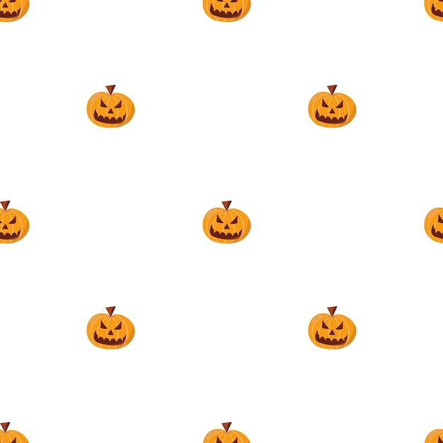 Vacances d'Halloween, modèle sans couture avec citrouille sur fond blanc.