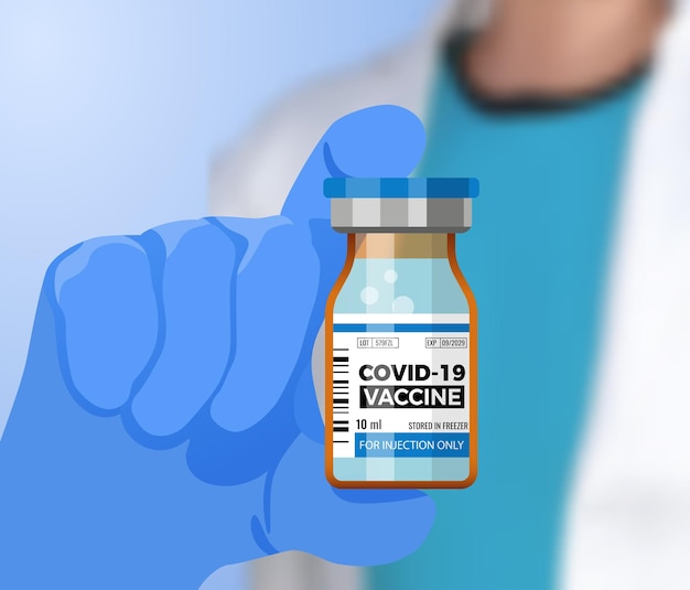 Vaccin Covid19 Développé Dans La Main Du Médecin Flacon Médical Avec Vaccin Contre Le Coronavirus