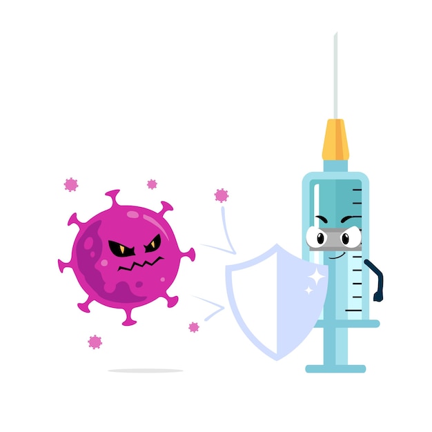 Le Vaccin Protège Contre Le Virus Illustration Du Concept Du Système Immunitaire