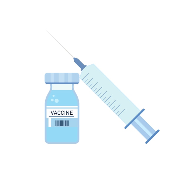 Vaccin Et Seringue. Illustration Vectorielle