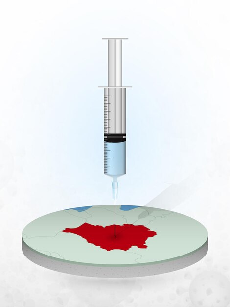 Vaccination De La Biélorussie, Injection D'une Seringue Dans Une Carte De La Biélorussie.