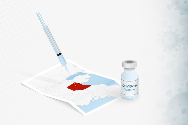 Vaccination De L'ohio, Injection Avec Le Vaccin Covid-19 Sur La Carte De L'ohio.