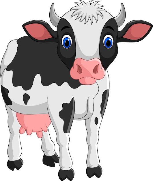 Vache de dessin animé isolé sur fond blanc