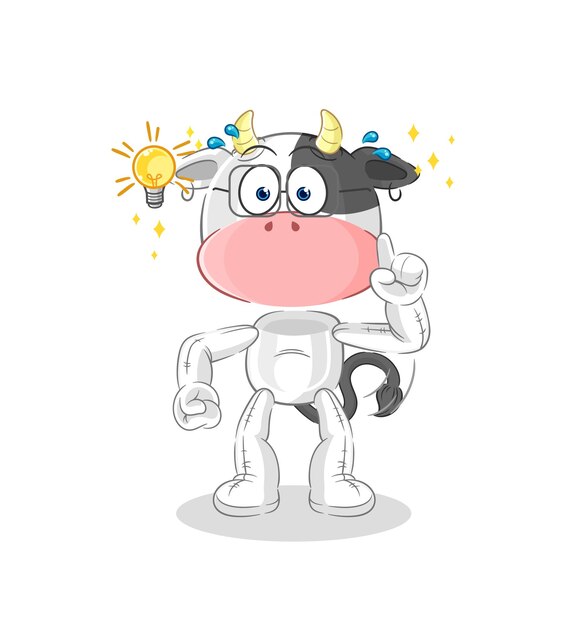 La vache a un vecteur de mascotte de dessin animé idée