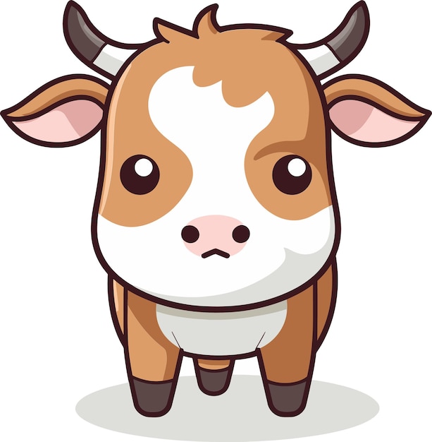 Vecteur vache vectorialisée dans le pâturage dessin vectoriel de la vache rêveuse