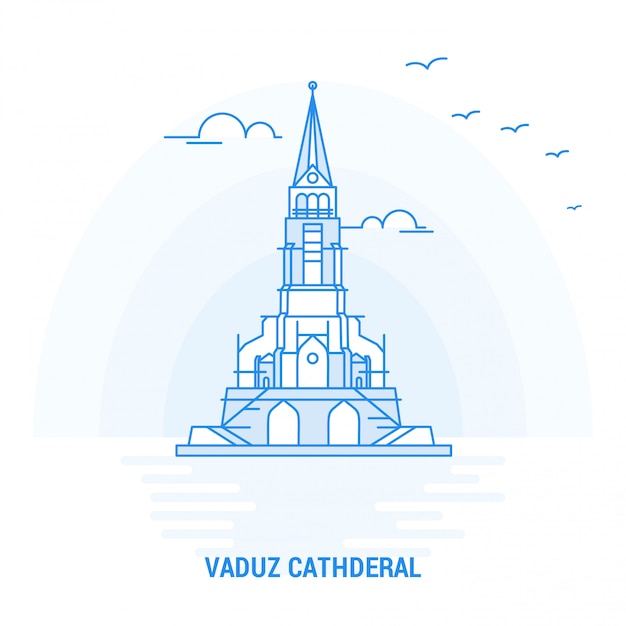 Vaduz Cathderal Blue Landmark