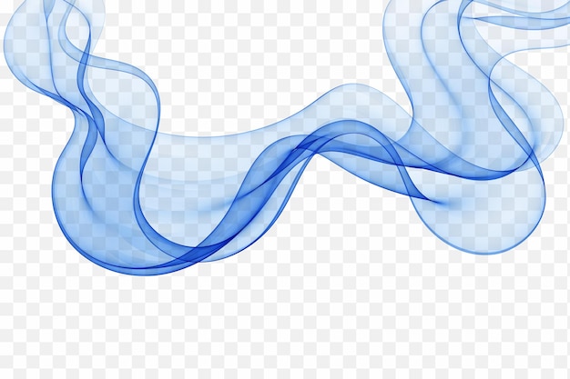 Vague abstraite de fumée bleue flux transparent de lignes bleues élément de conception