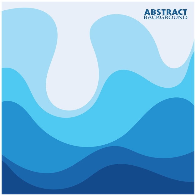 Vague Bleue Vecteur Abstrait Design Plat Stock Illustration