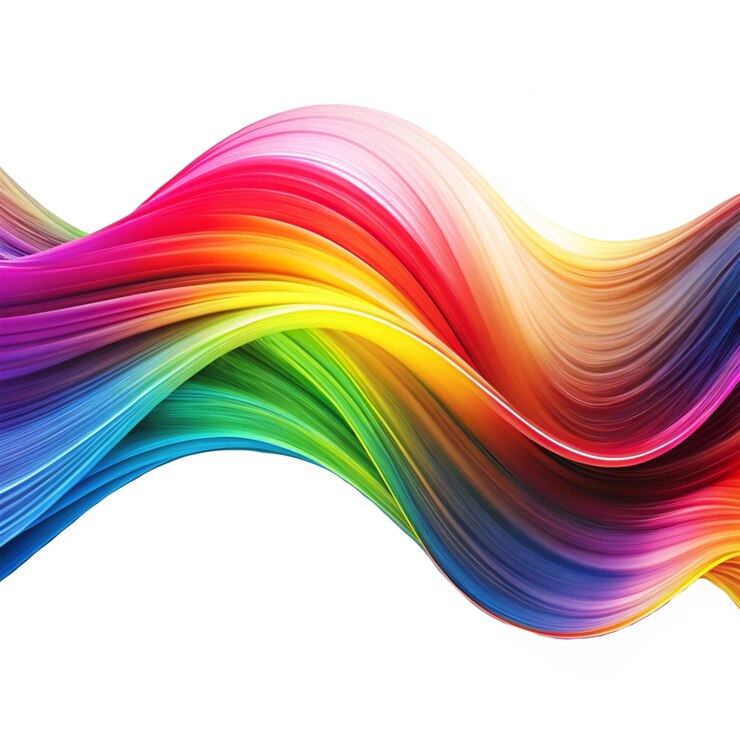 Vecteur une vague colorée avec des couleurs d'arc-en-ciel est peinte sur le côté