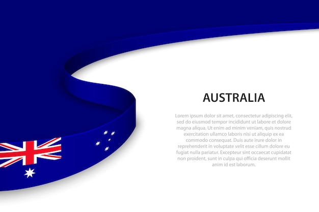 Vague Drapeau De L'australie Avec Fond De Fond