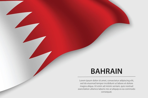 Vague Drapeau De Bahreïn Sur Fond Blanc Bannière Ou Ruban Modèle Vectoriel Pour Le Jour De L'indépendance