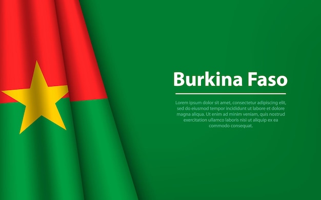 Vague drapeau du Burkina Faso avec fond de fond