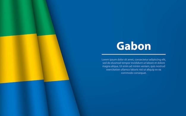 Vague drapeau du Gabon avec fond de fond