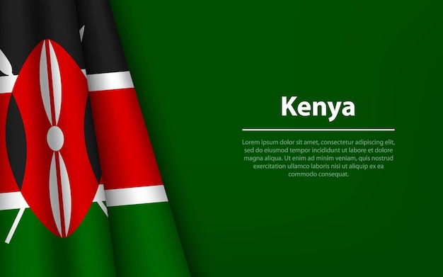 Vague drapeau du Kenya avec fond de fond