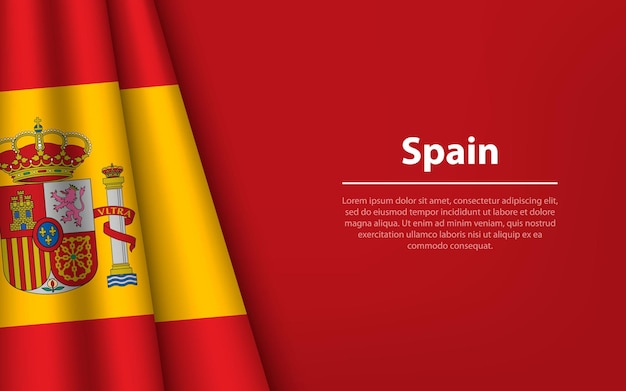 Vague drapeau de l'Espagne avec fond de fond