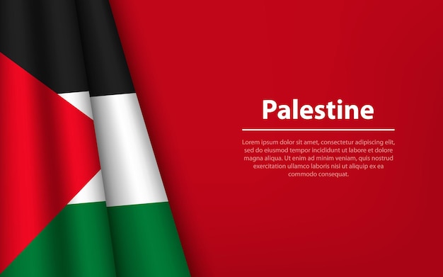 Vague drapeau de Palestine avec fond de fond