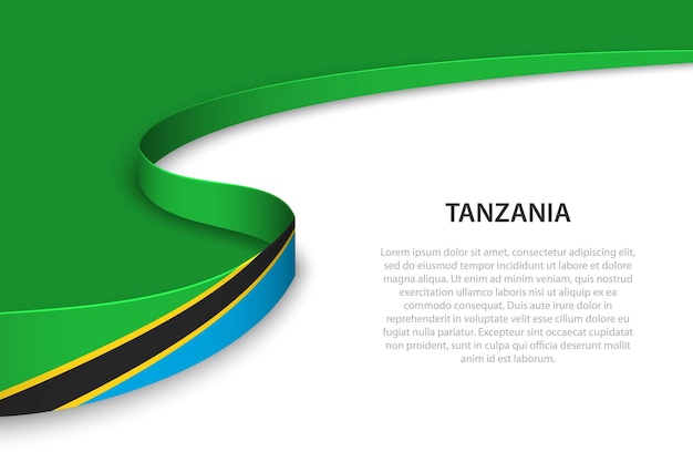 Vague Drapeau De La Tanzanie Avec Fond De Fond