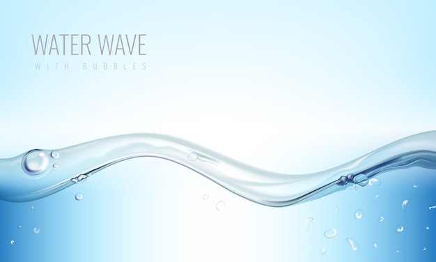 Vague d&#39;eau avec des bulles