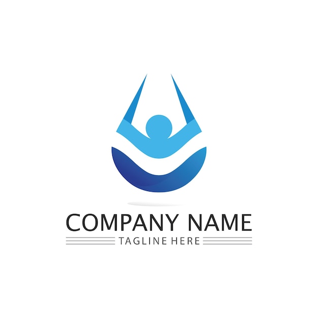 Vague D'eau Icône Vector Illustration Design Logo