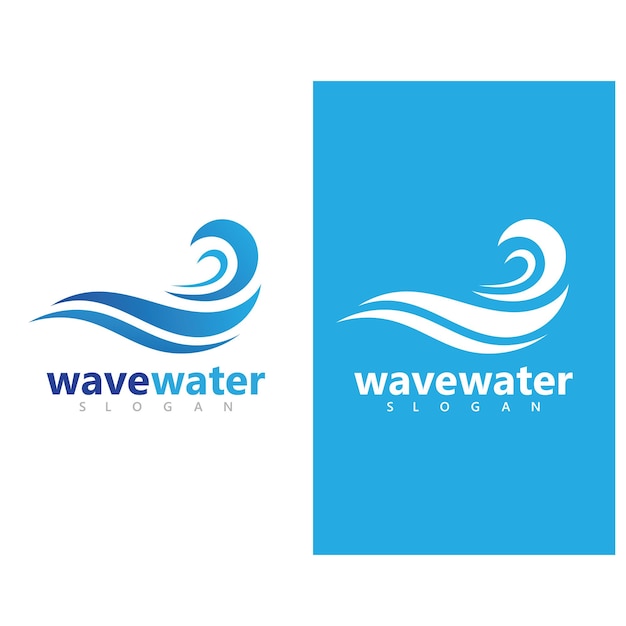 Vague D'eau Icône Vector Illustration Design Logo