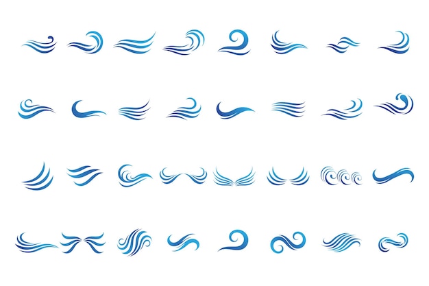 Vague D'eau Icône Vector Illustration Design Logo