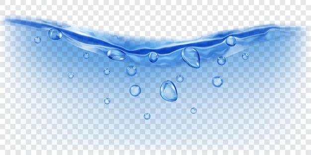 Vecteur vague d'eau transparente avec des bulles