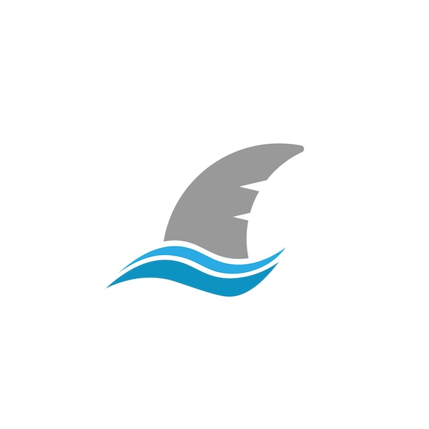 Vague D'emblème De Requin Logo Fin