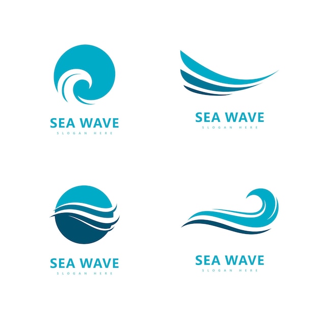 Vague Logo Symbole Eau Vague Conception D'illustration Vectorielle