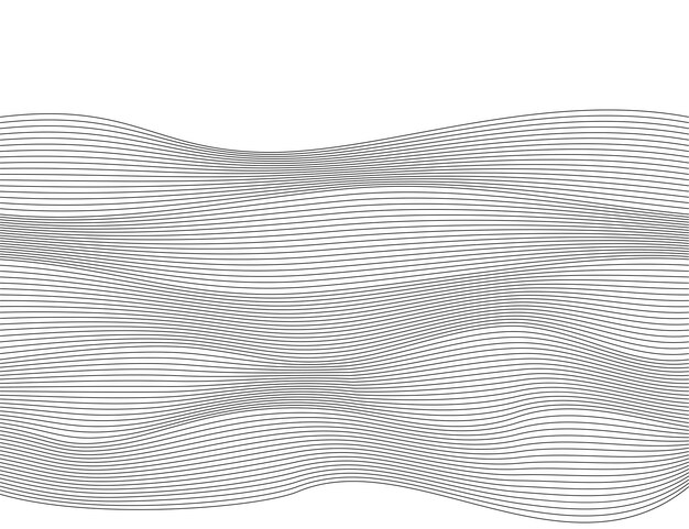 Vague des nombreuses lignes colorées Bandes ondulées abstraites sur fond blanc isolé Dessin au trait créatif Illustration vectorielle EPS 10 Éléments de conception créés à l'aide de l'outil de fusion Bande lisse incurvée