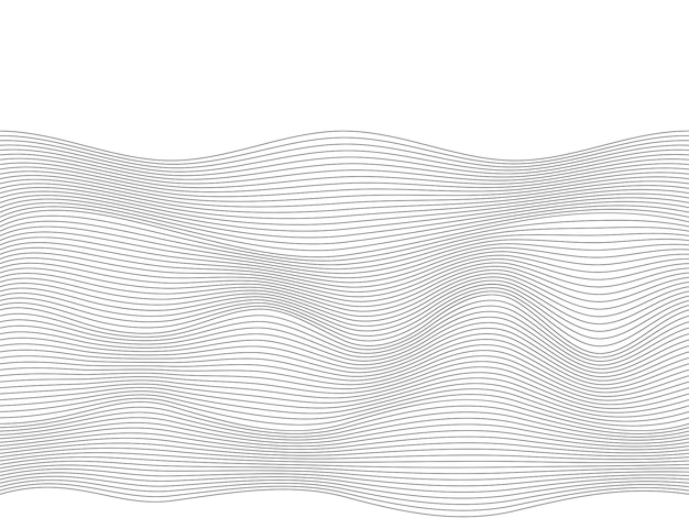Vague des nombreuses lignes colorées Bandes ondulées abstraites sur fond blanc isolé Dessin au trait créatif Illustration vectorielle EPS 10 Éléments de conception créés à l'aide de l'outil de fusion Bande lisse incurvée