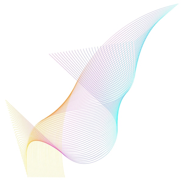 Vague des nombreuses lignes colorées Des rayures ondulées abstraites sur un fond blanc isolées Art linéaire créatif Illustration vectorielle EPS 10 Elements de conception créés à l'aide de l'outil de mélange