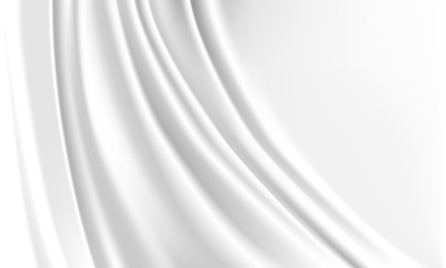 Vecteur vague de tissu blanc abstrait avec vecteur de fond de luxe espace vide