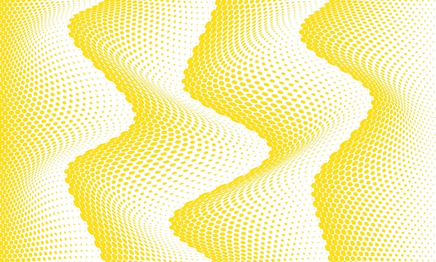 Vague zigzag à demi-tone jaune abstraite