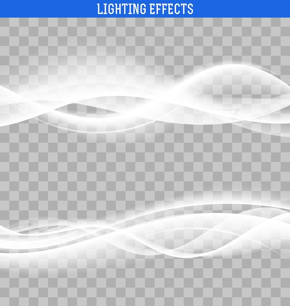 Vagues abstraites lumineuses. Ondes abstraites isolées avec transparence. L'effet de la vague. Élément de conception.