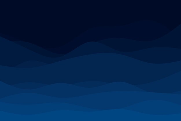 Vecteur des vagues bleues de la mer dans le décor de fond vectoriel nocturne