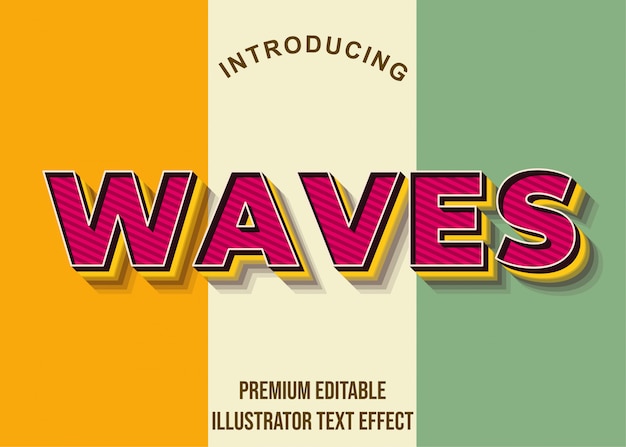 Vagues - Effet De Texte 3d Strong Bold Illustrator