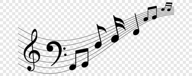 vagues de notes de musique et de chansons