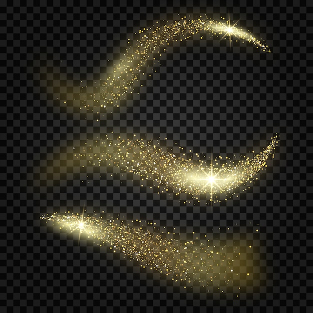 Vagues de paillettes sur fond transparent