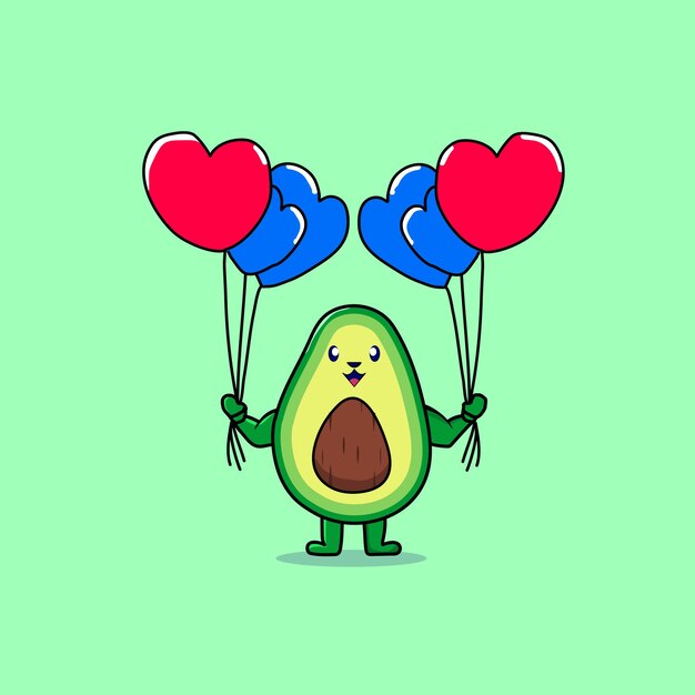 Valentine Avocado Fait Du Parachutisme Avec Amour