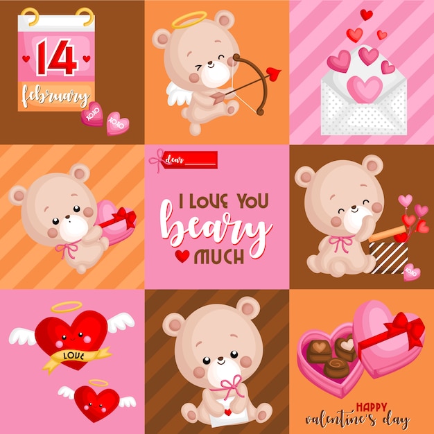 Vecteur valentine bear box