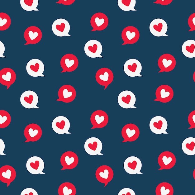 Valentine Heart Message Seamless Pattern