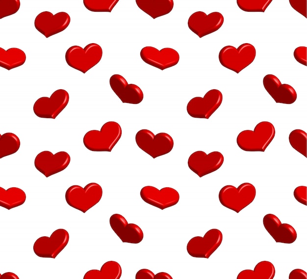 Vecteur valentine seamless pattern avec des coeurs brillants