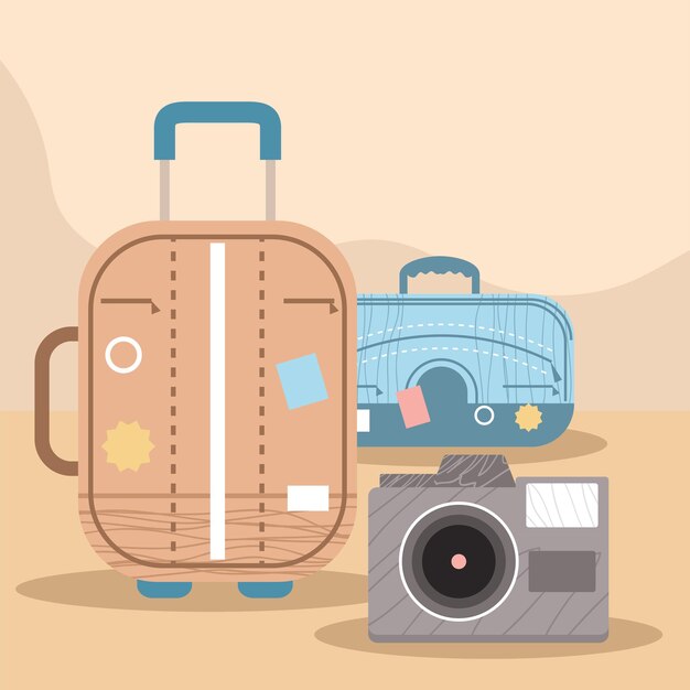 Valise Et Icônes Du Tourisme