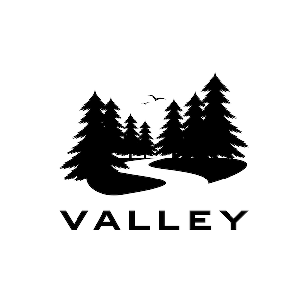 Vallée Rivière Logo Pine Tree Forêt