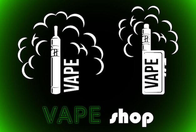 Vecteur vape device smoke logo boutique